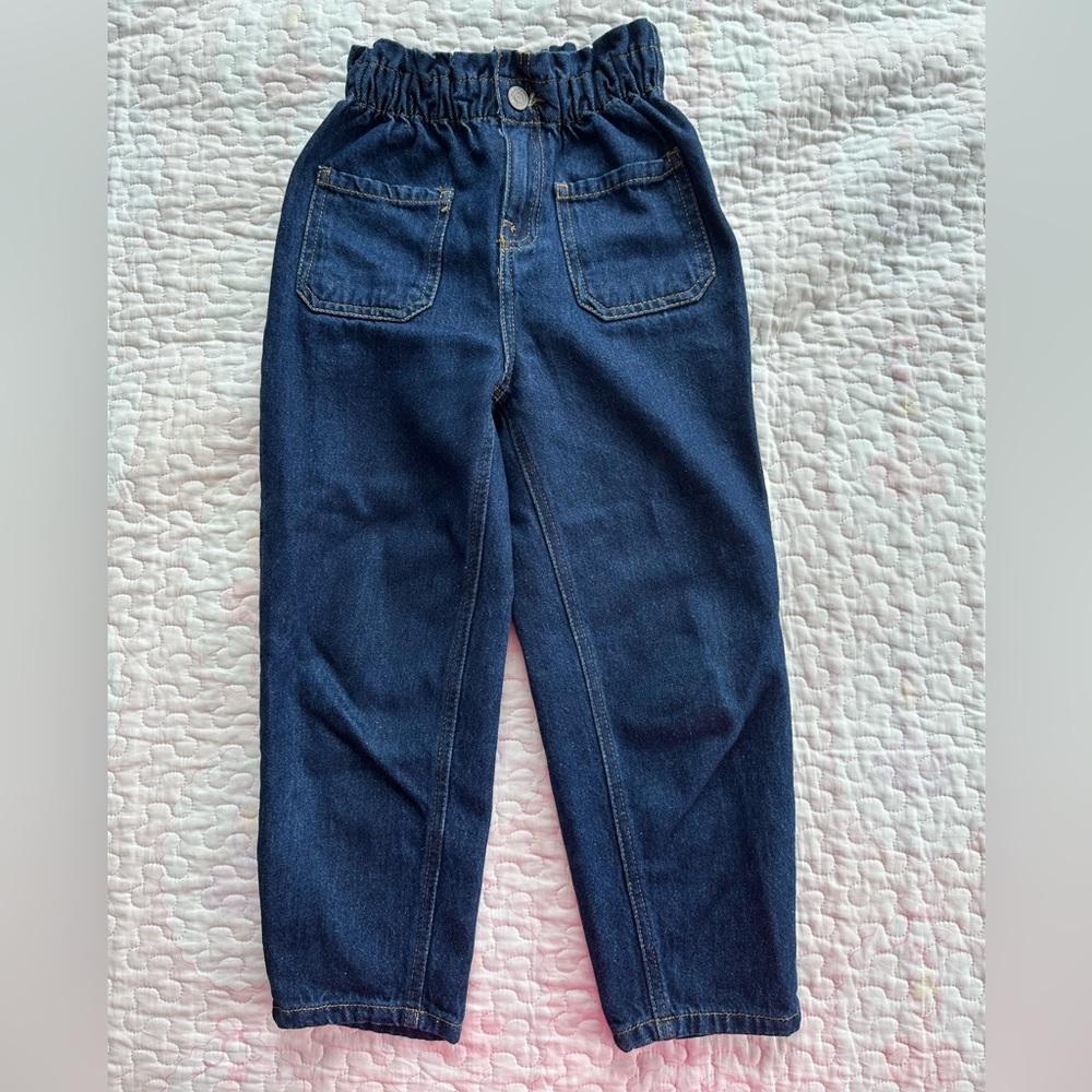 Zara Indigo Elastic Waist Jeans